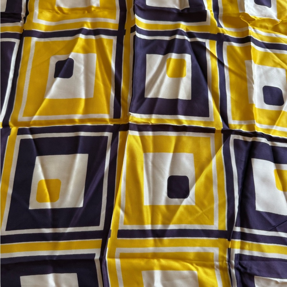 Raffaello Scarf in Yellow, White & purp - Picture 3 of 9